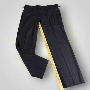 Tom Ford‎ Mens Navy Blue Wool Silk Shadow Stripe  Dress Pants 54R IT 38 US